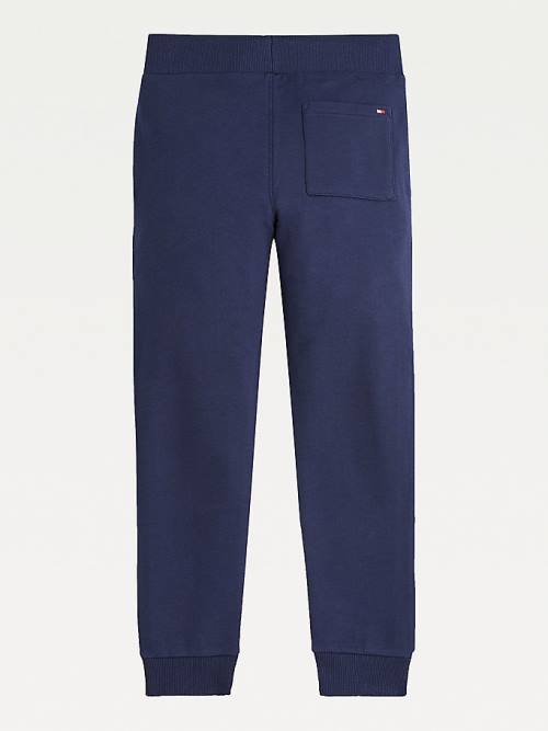 Tommy Hilfiger Essential Organic Cotton Logo Joggers Dekleta Hlače Modra | TH143QFZ