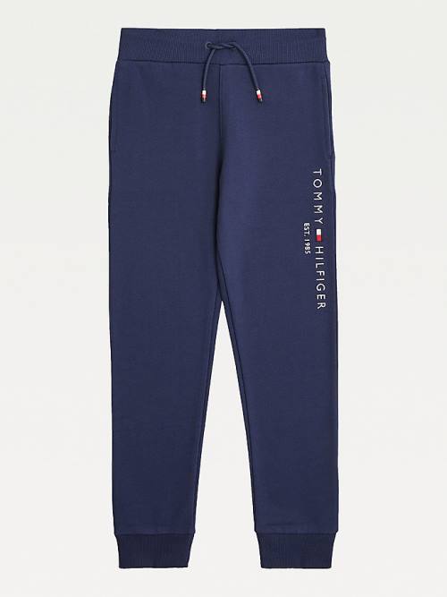 Tommy Hilfiger Essential Organic Cotton Logo Joggers Dekleta Hlače Modra | TH143QFZ