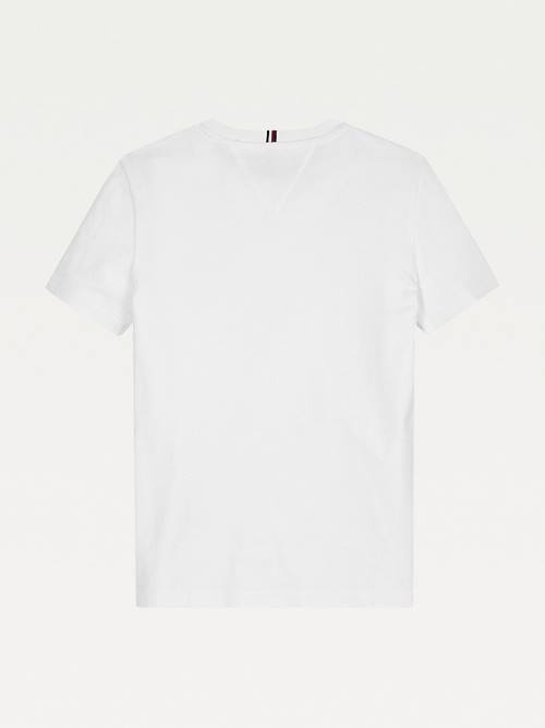 Tommy Hilfiger Essential Organic Cotton Logo Fantje Majice Bela | TH465PMS