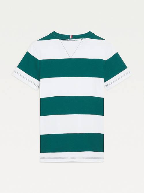 Tommy Hilfiger Essential Organic Cotton Stripe Fantje Majice Zelena | TH940RSH