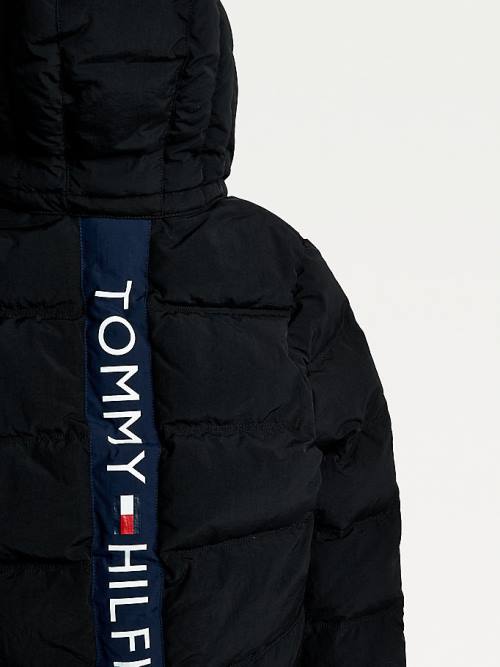 Tommy Hilfiger Essential Padded Back Logo Fantje Jakne Črna | TH475DAI