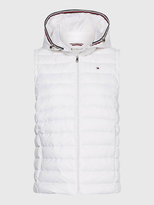 Tommy Hilfiger Essential Removable Hood Down Vest Ženske Plašč Bela | TH341BOS