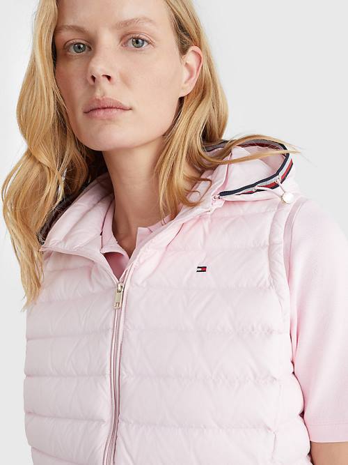 Tommy Hilfiger Essential Removable Hood Down Vest Ženske Plašč Roza | TH579ZLW