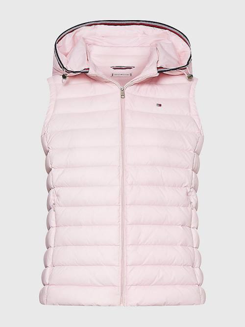 Tommy Hilfiger Essential Removable Hood Down Vest Ženske Plašč Roza | TH579ZLW