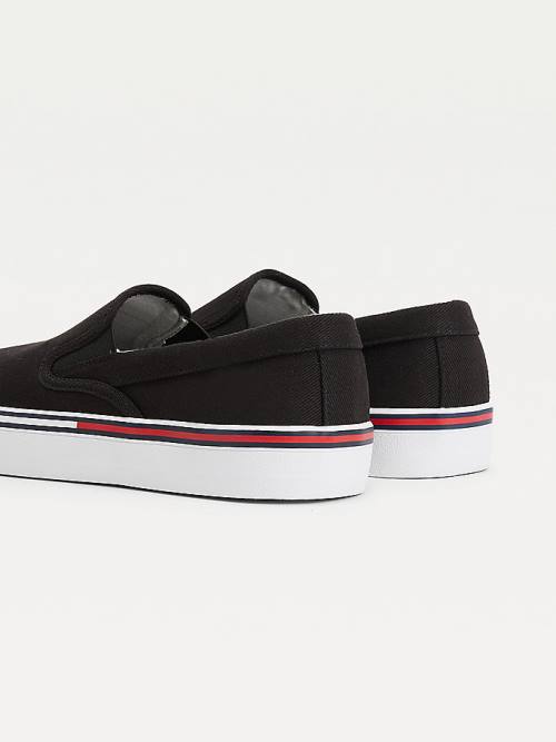 Tommy Hilfiger Essential Signature Slip-On Moški Superge Črna | TH832KCX