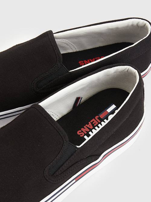 Tommy Hilfiger Essential Signature Slip-On Moški Superge Črna | TH832KCX