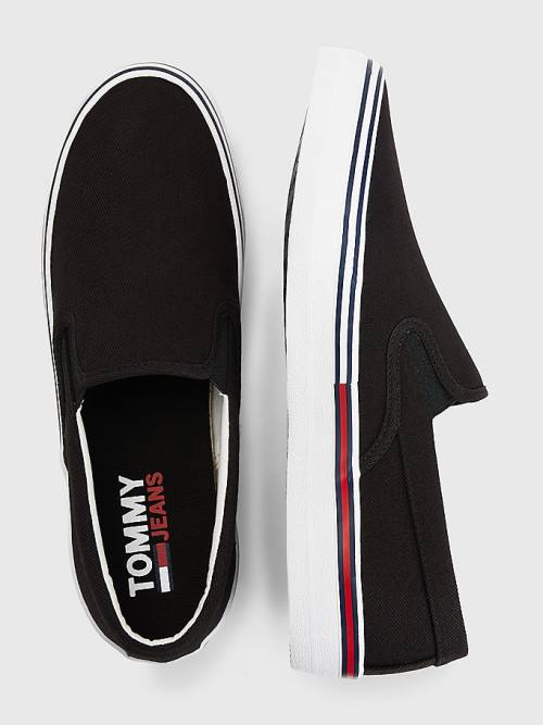 Tommy Hilfiger Essential Signature Slip-On Moški Superge Črna | TH832KCX