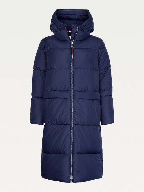 Tommy Hilfiger Essential TH Protect Padded Maxi Coat Ženske Jakne Modra | TH517PZR