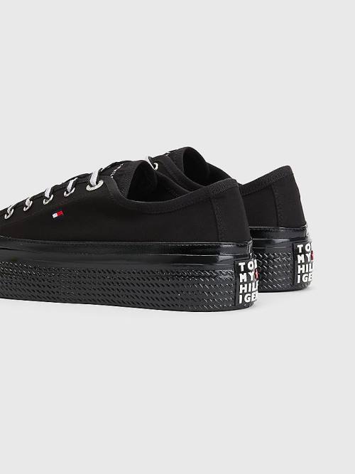 Tommy Hilfiger Essential Vulcanised Flatform Ženske Superge Črna | TH056USO