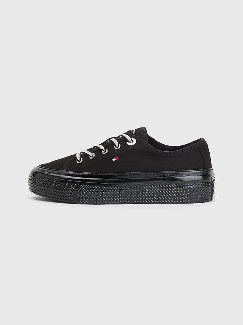 Tommy Hilfiger Essential Vulcanised Flatform Ženske Superge Črna | TH056USO