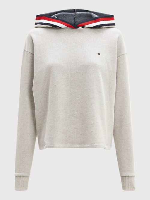 Tommy Hilfiger Exclusive Cropped Ženske Pulover s kapuco Bež | TH097DUI