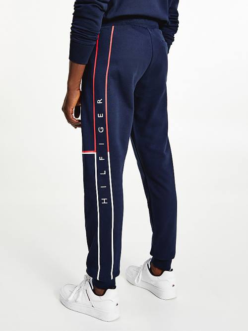 Tommy Hilfiger Exclusive Flag Logo Cuffed Joggers Moški Hlače Modra | TH376GUM