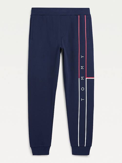 Tommy Hilfiger Exclusive Flag Logo Cuffed Joggers Moški Hlače Modra | TH376GUM