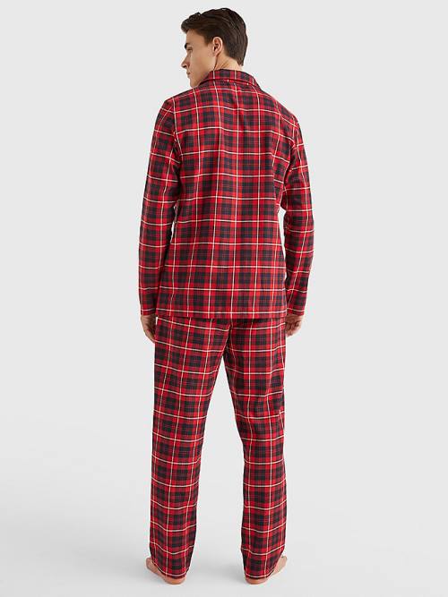 Tommy Hilfiger Exclusive Flannel Shirt And Trousers Set Moški Pižama Rdeča | TH175RWS