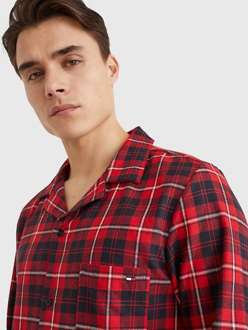 Tommy Hilfiger Exclusive Flannel Shirt And Trousers Set Moški Pižama Rdeča | TH175RWS