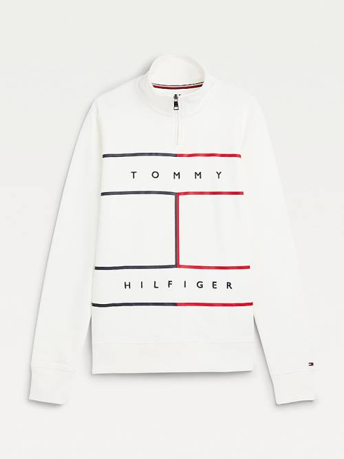 Tommy Hilfiger Exclusive Mock Turtleneck Moški Pulover Bela | TH560EQL