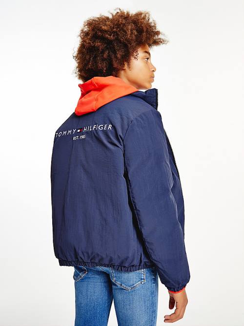 Tommy Hilfiger Exclusive Reversible Down Fantje Jakne Modra | TH586IZT