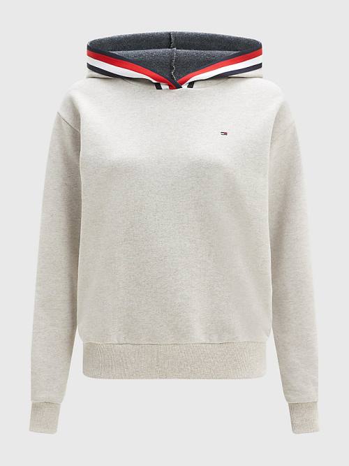 Tommy Hilfiger Exclusive Stripe Detail Ženske Pulover s kapuco Bež | TH085HAB