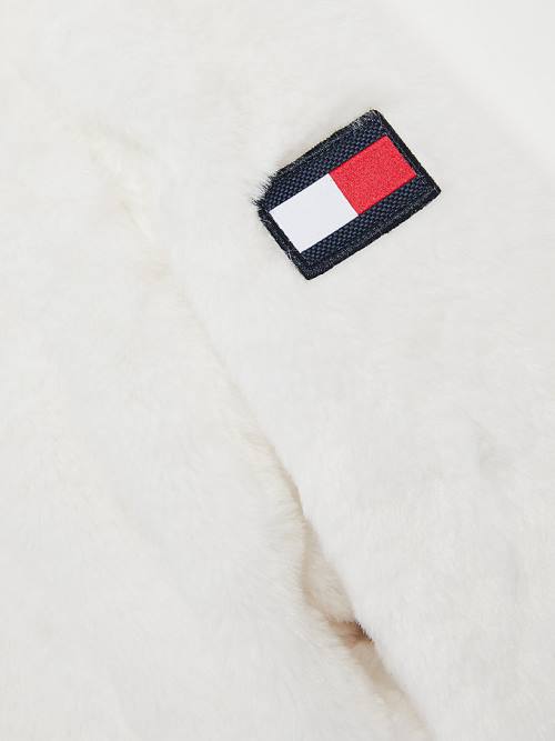 Tommy Hilfiger Faux Fur Zip-Thru Dekleta Jakne Bela | TH240CXD