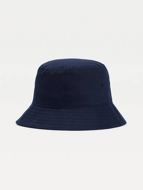 Tommy Hilfiger Flag Embroidery Bucket Moški Kapa Modra | TH810VUD