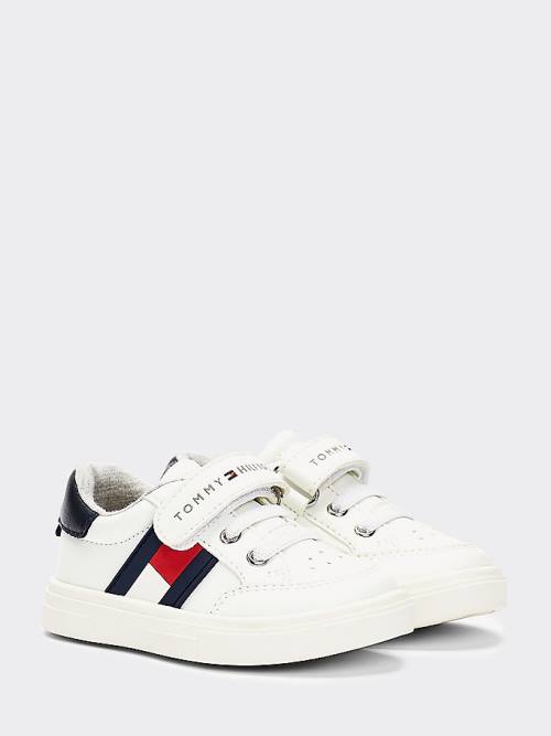 Tommy Hilfiger Flag Low-Top Fantje Superge Bela | TH097JYH