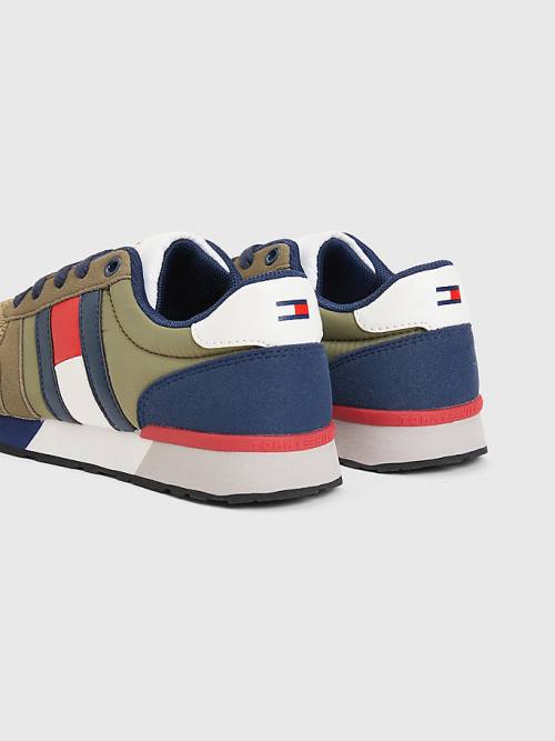 Tommy Hilfiger Flag Low-Top Lace-Up Fantje Superge Zelena | TH096UZM