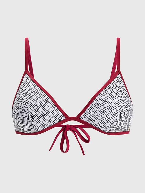 Tommy Hilfiger Flag Triangle Bikini Top Ženske Kopalke Bela | TH247ZBA