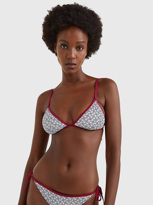 Tommy Hilfiger Flag Triangle Bikini Top Ženske Kopalke Bela | TH247ZBA