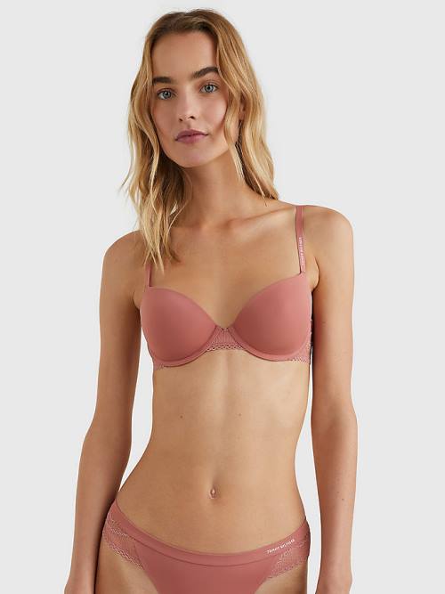 Tommy Hilfiger Floral Lace Padded Balconette Bra Ženske Spodnje Perilo Oranžna | TH195BAD