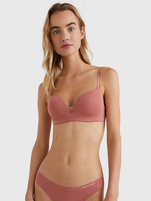 Tommy Hilfiger Floral Lace Trim Non-Wired Push-Up Bra Ženske Spodnje Perilo Oranžna | TH309SNB