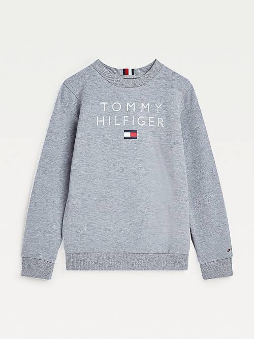 Tommy Hilfiger Front Logo Fantje Pulover Siva | TH324ATS