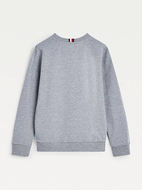 Tommy Hilfiger Front Logo Fantje Pulover Siva | TH324ATS