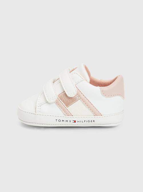 Tommy Hilfiger Glitter Tonal Flag Dekleta Superge Bela | TH680FCV