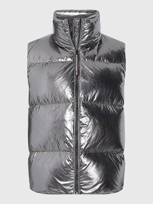 Tommy Hilfiger Gloss Foil Down Puffer Vest Ženske Plašč Siva | TH395OIZ