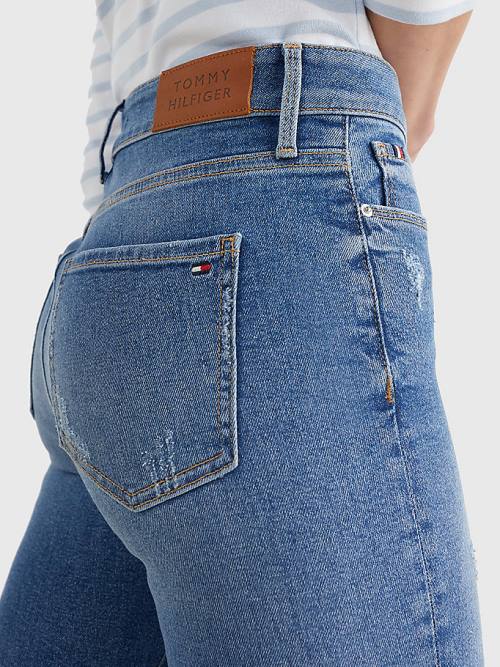 Tommy Hilfiger Harlem High Rise Super Skinny Ženske Kavbojke Denim | TH415KEM