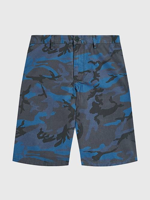 Tommy Hilfiger Harlem Relaxed Camo Print Chino Moški Kratke Hlače Modra | TH521EAL