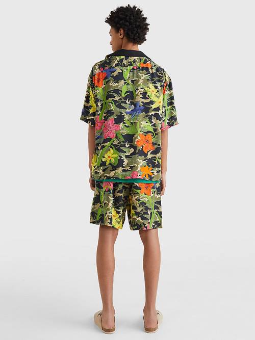 Tommy Hilfiger Hawaiian Print Short Sleeve Moški Srajce Kaki | TH249VGO