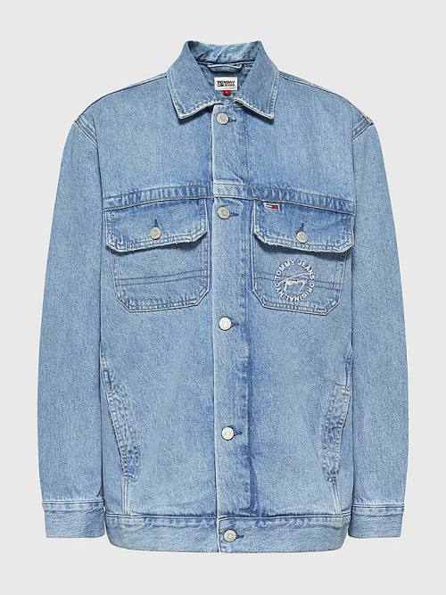 Tommy Hilfiger Hemp Denim Oversized Utility Ženske Jakne Denim | TH539LMN