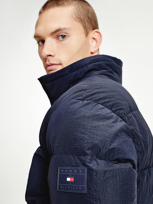 Tommy Hilfiger High Loft Removable Hood Puffer Moški Jakne Modra | TH819MSH