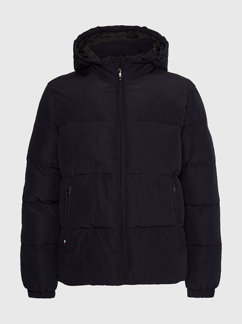 Tommy Hilfiger High Loft Removable Hood Puffer Moški Jakne Modra | TH819MSH