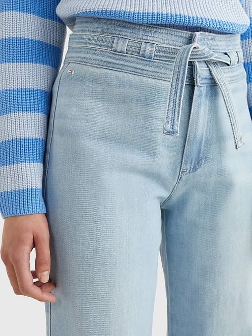 Tommy Hilfiger High Rise Relaxed Straight Belted Ženske Kavbojke Denim | TH709WHP