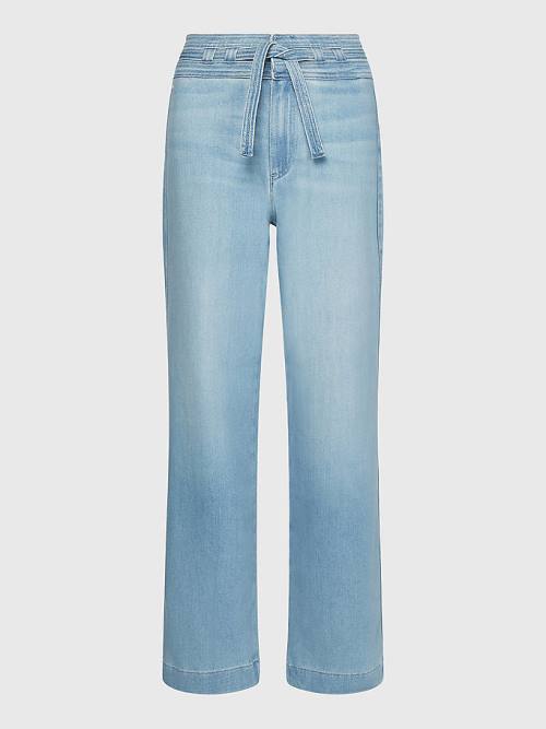 Tommy Hilfiger High Rise Relaxed Straight Belted Ženske Kavbojke Denim | TH709WHP