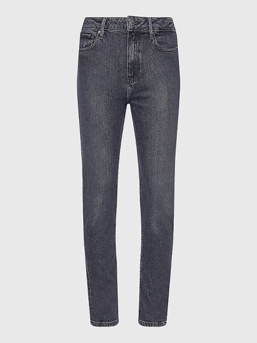 Tommy Hilfiger High Rise Slim Black Ženske Kavbojke Denim | TH430WOB