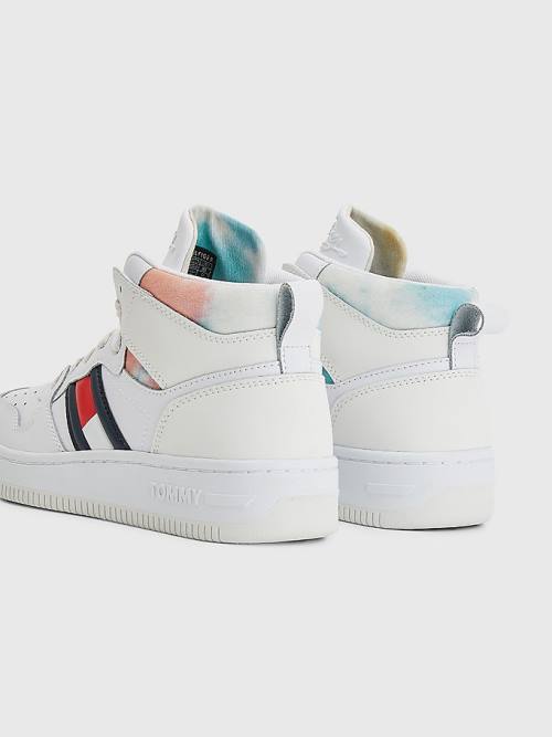 Tommy Hilfiger High-Top Basketball Ženske Superge Bela | TH364DPQ