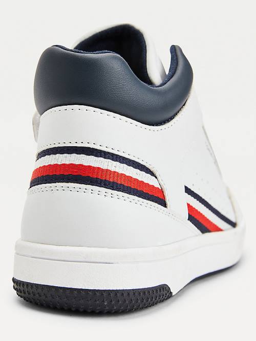 Tommy Hilfiger High-Top Lace-Up Fantje Superge Bela | TH274VUS