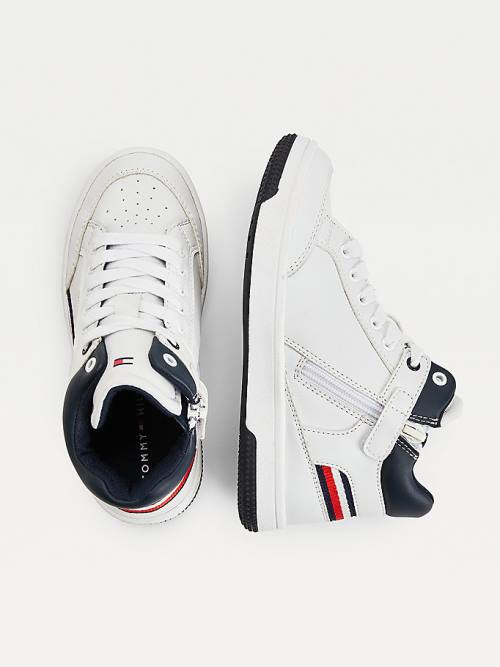 Tommy Hilfiger High-Top Lace-Up Fantje Superge Bela | TH274VUS