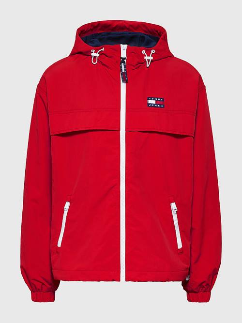 Tommy Hilfiger Hooded Chicago Windbreaker Ženske Jakne Rdeča | TH658ZVT