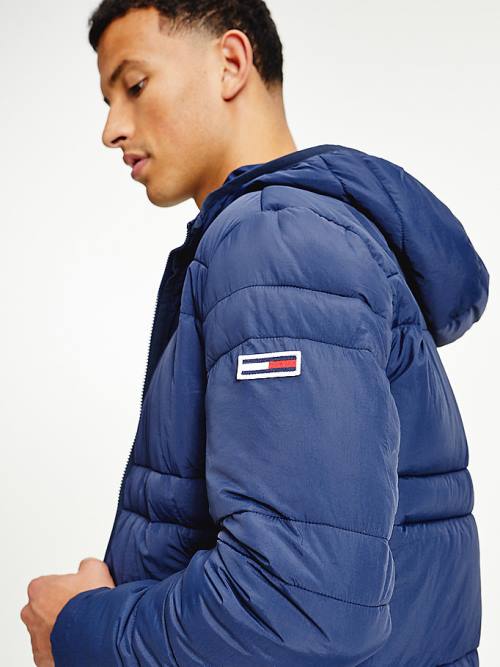 Tommy Hilfiger Hooded Quilted Puffer Moški Jakne Modra | TH102ZYR