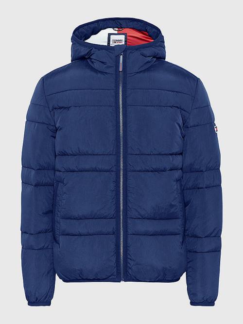 Tommy Hilfiger Hooded Quilted Puffer Moški Jakne Modra | TH102ZYR