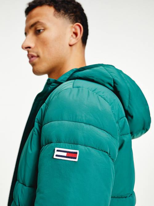 Tommy Hilfiger Hooded Quilted Puffer Moški Jakne Zelena | TH961PHL